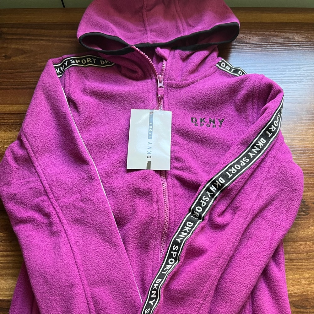 DKNY NWT Fleece Zippered Jacket Girls Size 10-12